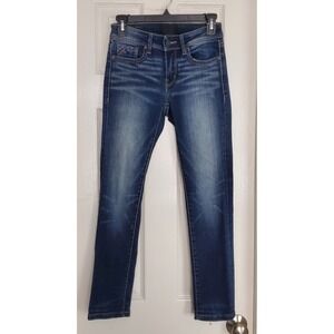 Buckle Black Fit No. 53 Skinny Jeans Blue Distressed Zipper Pocket Sz 24